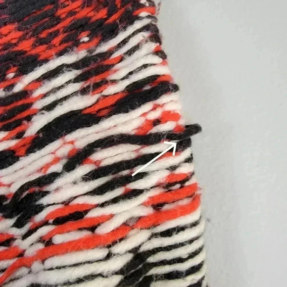Denham Knit Sweater  Wool Alpaca Acrylic Blend Small Black Red White - Picture 5 of 7